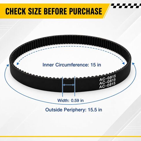 AC-0815 Air Compressor Timing Belt, Drive Belt Replacement for Select Oil-Free Compressor Models, Non-OEM Aftermarket Part, 1 Pack in Kuwait