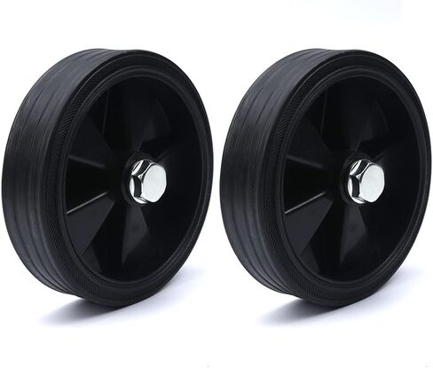 2 Pack 4.5 Inch Air Compressor Wheels, with Bolts Universal Wheel Replacement Parts for Air Compressor and Handcarts with 0.5" Inner Dia, Silent and Wear-Resistant, Black in Kuwait