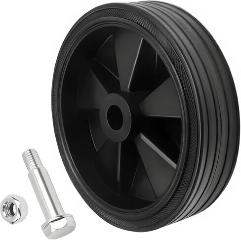 2 Pack 4.5 Inch Air Compressor Wheels, with Bolts Universal Wheel Replacement Parts for Air Compressor and Handcarts with 0.5" Inner Dia, Silent and Wear-Resistant, Black in Kuwait