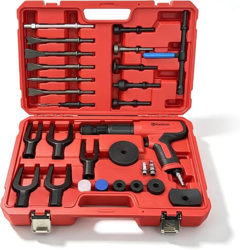 27PCS Air Hammer Kit, Heavy Duty Pneumatic Air Hammer with Chisel Set, 2500 BPM Air Chisel Hammer, Long Barrel Air Hammer with Carrying Case in Kuwait