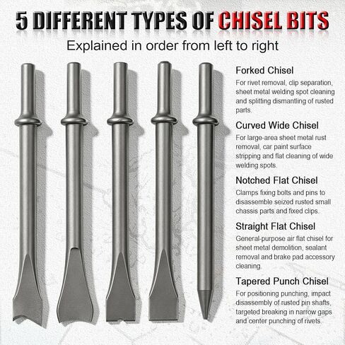 27PCS Air Hammer Kit, Heavy Duty Pneumatic Air Hammer with Chisel Set, 2500 BPM Air Chisel Hammer, Long Barrel Air Hammer with Carrying Case in Kuwait