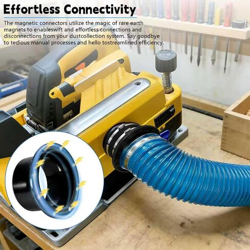 Magnetic Dust Collection Fittings Kit 4" & 2.5" Hose Adapter Set | Magnetic Quick Connect Design for Fast Setup, Compatible with 4" and 2.5" Dust Collection Hoses in Kuwait