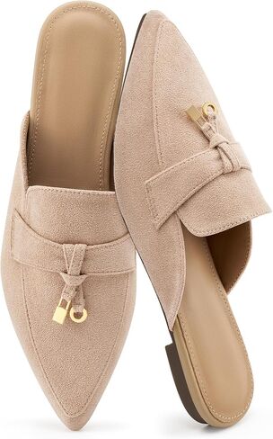 Mules for Women Flats 2026 : Pointed Toe Backless Loafers Dressy Comfortable Walking Shoes for Casual Work Business in Kuwait
