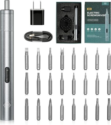 TBK-008 Electric Precision Screwdriver Set | 8-Level Torque Control, 380RPM, 24 Magnetic Bits, USB-C Rechargeable, iPhone iPad MacBook PS5 Nintendo Switch Laptop Repair in Kuwait