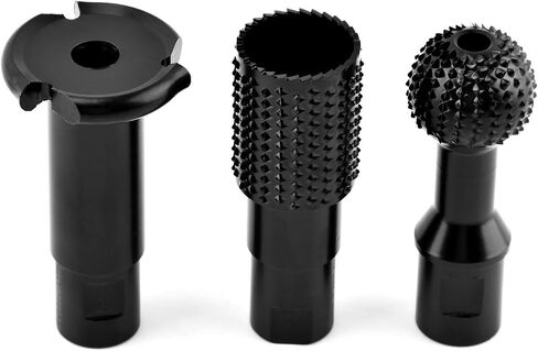 3 PCS Sphere Rotary Burr Set, Upgraded Wood Grinder Ball Gouge with 5/8-11 Thread for 4-1/2" & 5" Angle Grinder Attachments, Wood Carving Burrs for Slotting Engraving & Polishing in Kuwait