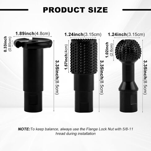 3 PCS Sphere Rotary Burr Set, Upgraded Wood Grinder Ball Gouge with 5/8-11 Thread for 4-1/2" & 5" Angle Grinder Attachments, Wood Carving Burrs for Slotting Engraving & Polishing in Kuwait