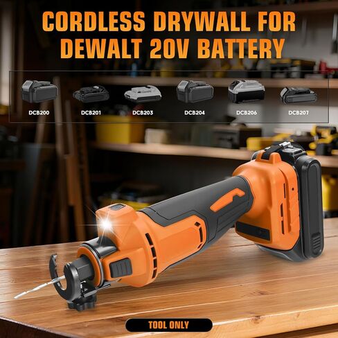 Cordless Drywall Cut-Out Tool for Dewalt 20v Battery, 30000 RPM Brushless Drywall Cutting Tool,LED Light, Adjustable Depth, Drywall Rotary Tool for Sheetrock,Wood in Kuwait