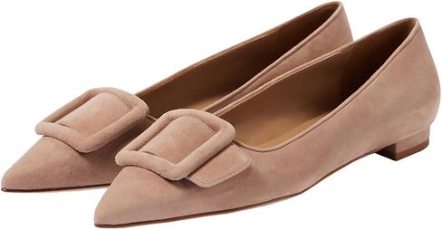 Divanne Flats for Women, Pointed Toe Flats Buckle Ballet Flats Slip On Dressy Comfortable Flat Shoes for Work Office Business in Kuwait