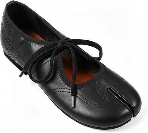 Agodor Lace Up Mary Jane Tabi Shoes Womens Split Toe Ballet Flats Round Toe Mary Jane Flats for Women Comfortable Slip On Ballerina Casual Party Dressy Shoes in Kuwait