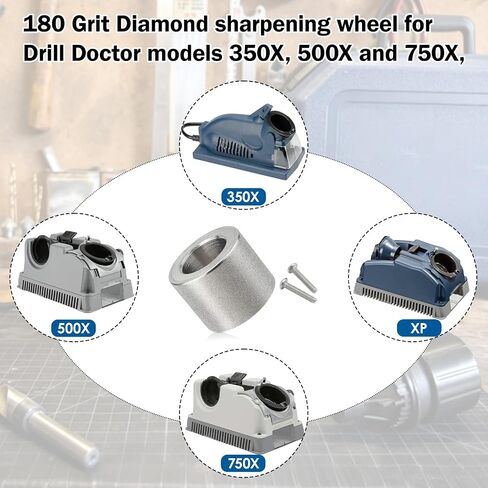 180 grit Diamond Replacement Wheel for Drill Doctor 350X,XP,500X,750X | Compatible with DA31320GF Drill Bit Sharpener, Diamond Replacement Wheel 2-Pack in Kuwait