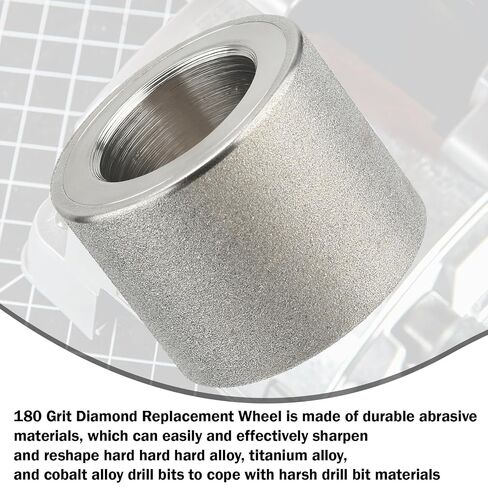 180 grit Diamond Replacement Wheel for Drill Doctor 350X,XP,500X,750X | Compatible with DA31320GF Drill Bit Sharpener, Diamond Replacement Wheel 2-Pack in Kuwait