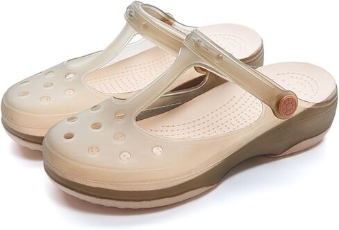 Women's T-Strap Mary Jane Clogs Lightweight Platform Beach Garden Shoes in Kuwait