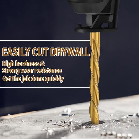Tondiamo 1 Pcs Drywall Cutting Bit 1/8" Drywall Rotor Tips Drill Bits Titanium Nitride High Speed Steel Guide Point Cut Tools for Use with Spiral Saw in Kuwait