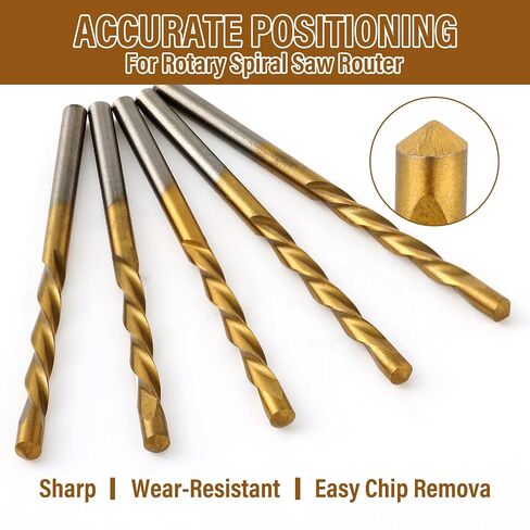 Tondiamo 1 Pcs Drywall Cutting Bit 1/8" Drywall Rotor Tips Drill Bits Titanium Nitride High Speed Steel Guide Point Cut Tools for Use with Spiral Saw in Kuwait