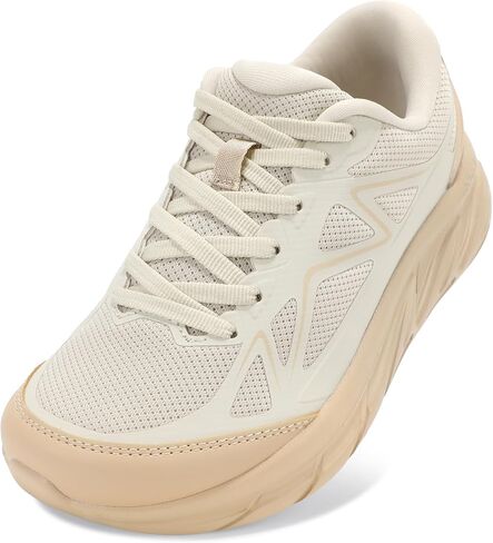 Women's Wide Width Walking Shoes Running Sneakers | Thick Cushioned Sole, Breathable Mesh Upper, Lace Up Fit, All Day Comfort in Saudi Arabia