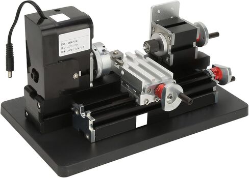 YWBL-WH Mini Metal Lathe, High Precision 24W Motor Turning Machine for DIY Crafting Hobbyists Metal Acrylic 20mm x 135mm Desktop Bench Lathe with 20000RPM and Metal Structure in Kuwait