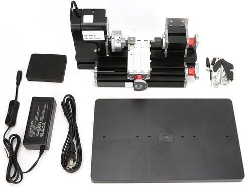 YWBL-WH Mini Metal Lathe, High Precision 24W Motor Turning Machine for DIY Crafting Hobbyists Metal Acrylic 20mm x 135mm Desktop Bench Lathe with 20000RPM and Metal Structure in Kuwait