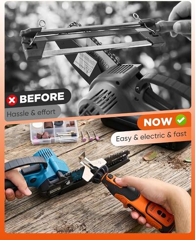 Saker Cordless Rotary Tool Kit,Electric Chainsaw Sharpener | Chain Saw Sharpener Tool with 12 File Sharpening Wheel Bits,Rotary Tool Kit with 5-Speed for Sanding, Polishing, DIY(126 PCS) in Kuwait