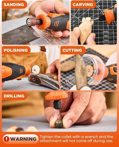 Saker Cordless Rotary Tool Kit,Electric Chainsaw Sharpener | Chain Saw Sharpener Tool with 12 File Sharpening Wheel Bits,Rotary Tool Kit with 5-Speed for Sanding, Polishing, DIY(126 PCS) in Kuwait