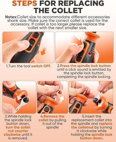 Saker Cordless Rotary Tool Kit,Electric Chainsaw Sharpener | Chain Saw Sharpener Tool with 12 File Sharpening Wheel Bits,Rotary Tool Kit with 5-Speed for Sanding, Polishing, DIY(126 PCS) in Kuwait