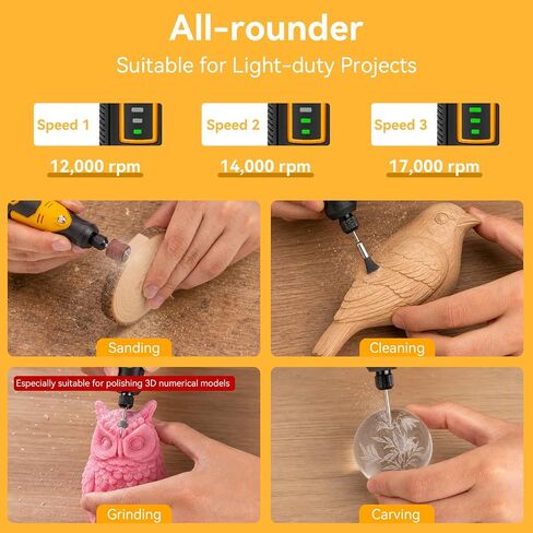 Mini Cordless Rotary Tool 3.6V, Power Rotary Tools for Resin 3D Prints with 58 Attachments – Compact Sanding, Polishing & Drilling Kit for Cured Resin Models, Etching, Engraving, DIY Crafts in Kuwait