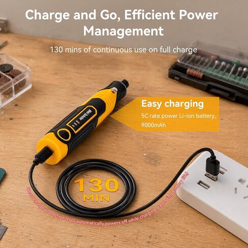 Mini Cordless Rotary Tool 3.6V, Power Rotary Tools for Resin 3D Prints with 58 Attachments – Compact Sanding, Polishing & Drilling Kit for Cured Resin Models, Etching, Engraving, DIY Crafts in Kuwait