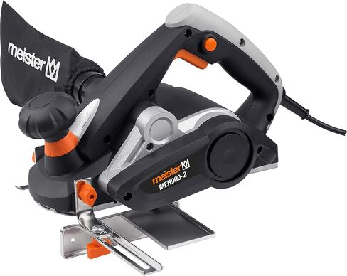 Meister MEH 900-2 electric planer, 900 W - planer width 82 mm - cutting depth 3 mm - folding depth 15.5 mm - with side & fold depth stop - dust bag/planer/5460150, black in Kuwait