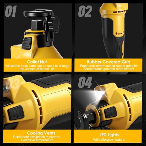 Cordless Drywall Cut-Out Tool for Dewalt 20V Max Battery (No Battery), Brushless Rotary Saw, 0-32000 RPM, 3 Speed Adjustable, Toolless Depth Adjustable, LED Work Light, for Sheetrock, Wood, Plywood in Kuwait