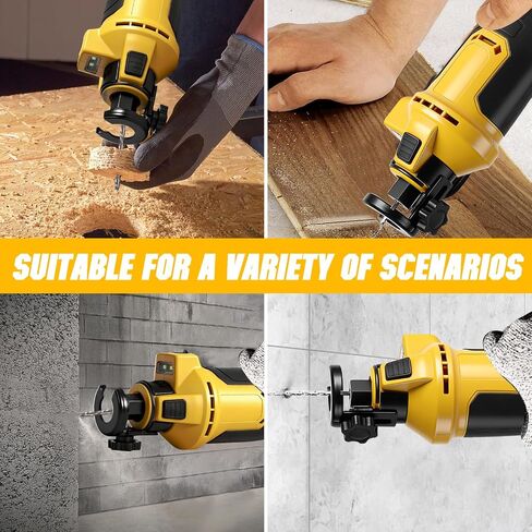 Cordless Drywall Cut-Out Tool for Dewalt 20V Max Battery (No Battery), Brushless Rotary Saw, 0-32000 RPM, 3 Speed Adjustable, Toolless Depth Adjustable, LED Work Light, for Sheetrock, Wood, Plywood in Kuwait