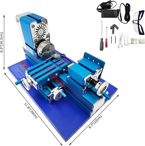 INTBUYING All-metal Miniature Lathe 100-240V Didactical Mini Metal Lathe Machine 20000rpm for Teaching Demonstration Woodworking DIY in Kuwait