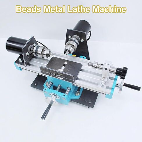Beads Metal Lathe Machine, 400W Micro Metal Lathe, Seven Speed ​​Regulation, Speed 7000 RPM, Silent High-Speed Motor, for Small Precision Parts Processing, Double Bearing in Kuwait