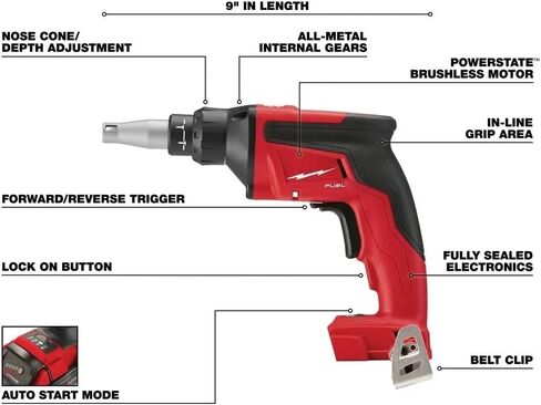 2866-20 Portable Power Screw Guns for Milwaukee M18 FUEL 18V Drywall Screw Gun - Bare Tool in Kuwait
