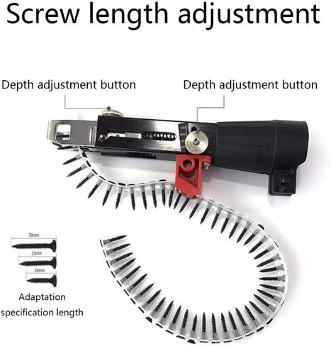 Automatic Screw Driver Chain Nail Gun Adapter Electric Drill Nozzle Woodwork Screw Drive Auto Feed Power Tool Part Attachment in Kuwait