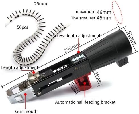 Automatic Screw Driver Chain Nail Gun Adapter Electric Drill Nozzle Woodwork Screw Drive Auto Feed Power Tool Part Attachment in Kuwait