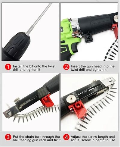 Drywall Screw Adapter, Automatic Chain Nail Electric Drill Screw Tightening Equipment, for Gypsum Board, Partition Wall, Wood Board in Kuwait