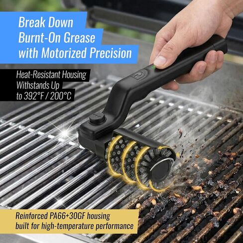 Electric Grill Brush Cleaner for BBQ Outdoor Grill - Motorized Rotary Automatic Spin Scrubber with Stainless Steel Head - Cordless Rechargeable Power Tool 3 Speed Cleaning Barbecue Grills in Kuwait