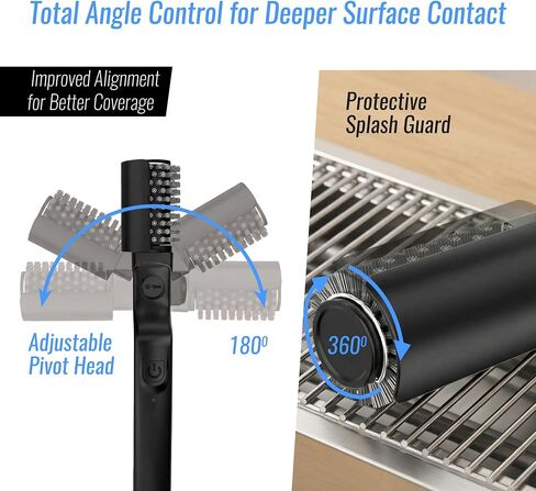 Electric Grill Brush Cleaner for BBQ Outdoor Grill - Motorized Rotary Automatic Spin Scrubber with Stainless Steel Head - Cordless Rechargeable Power Tool 3 Speed Cleaning Barbecue Grills in Kuwait
