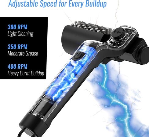 Electric Grill Brush Cleaner for BBQ Outdoor Grill - Motorized Rotary Automatic Spin Scrubber with Stainless Steel Head - Cordless Rechargeable Power Tool 3 Speed Cleaning Barbecue Grills in Kuwait