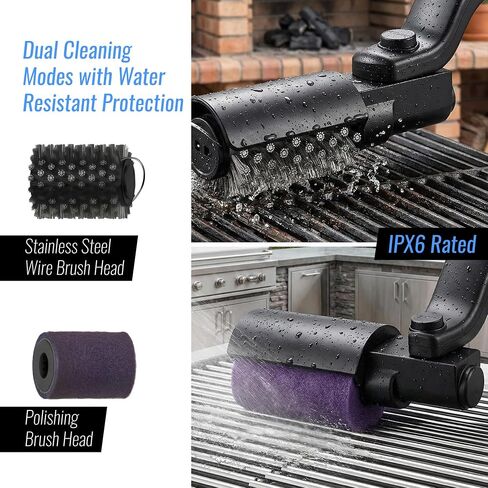 Electric Grill Brush Cleaner for BBQ Outdoor Grill - Motorized Rotary Automatic Spin Scrubber with Stainless Steel Head - Cordless Rechargeable Power Tool 3 Speed Cleaning Barbecue Grills in Kuwait