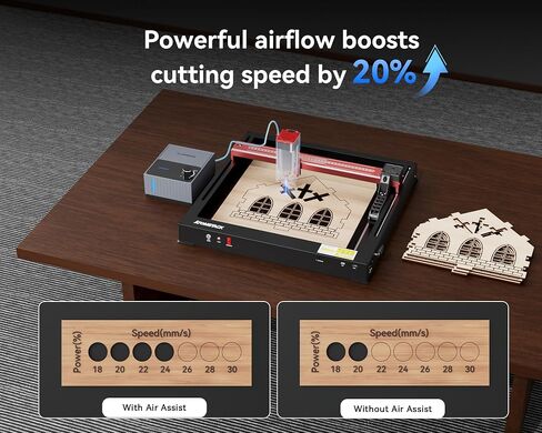 ATOMSTACK F80 Air-Assisted 10-60L/min Laser Air Support Pump is Used in Laser Cutting Machine to Carve Faster and Deeper Air Flow, Lower Noise and Vibration in Kuwait