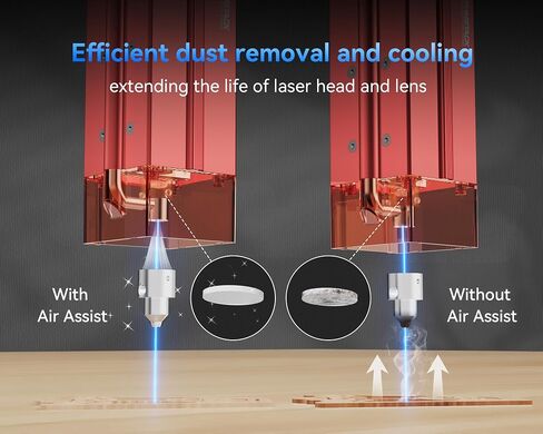 ATOMSTACK F80 Air-Assisted 10-60L/min Laser Air Support Pump is Used in Laser Cutting Machine to Carve Faster and Deeper Air Flow, Lower Noise and Vibration in Kuwait
