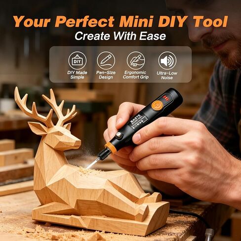 Cordless Rotary Tool Kit, 3-Speed Mini Rotary Tool with 70 Accessories, Type-C Charging, Portable for 3D Printing Finishing, Small DIY Crafts, Engraving, Polishing, and Sanding in Kuwait