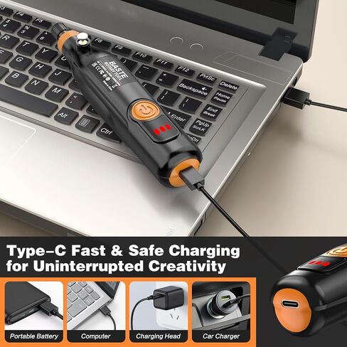 Cordless Rotary Tool Kit, 3-Speed Mini Rotary Tool with 70 Accessories, Type-C Charging, Portable for 3D Printing Finishing, Small DIY Crafts, Engraving, Polishing, and Sanding in Kuwait
