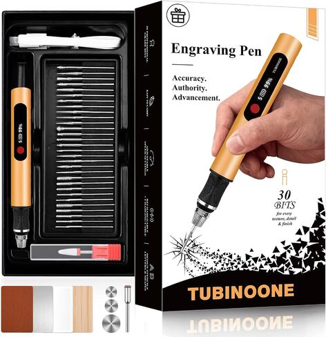 Engraving Pen for Metal Wood Glass Plastic, Engraving Tool 44Kits, 5 Speeds Up to 30000RPM, USB Rechargeable Engraver Kit Craft Gifts for Teens Adults Beginner with Guide Book, Silver in Kuwait