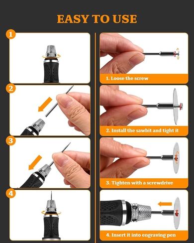 Engraving Pen for Metal Wood Glass Plastic, Engraving Tool 44Kits, 5 Speeds Up to 30000RPM, USB Rechargeable Engraver Kit Craft Gifts for Teens Adults Beginner with Guide Book, Silver in Kuwait