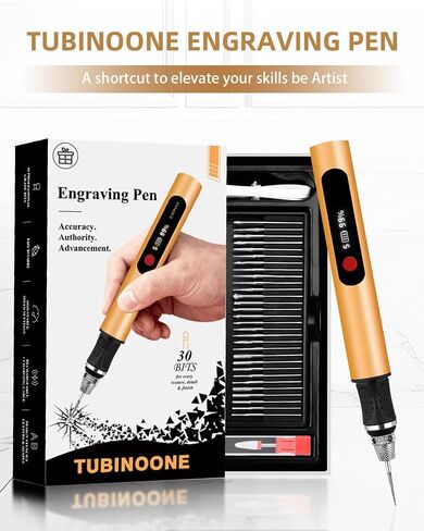 Engraving Pen for Metal Wood Glass Plastic, Engraving Tool 44Kits, 5 Speeds Up to 30000RPM, USB Rechargeable Engraver Kit Craft Gifts for Teens Adults Beginner with Guide Book, Silver in Kuwait