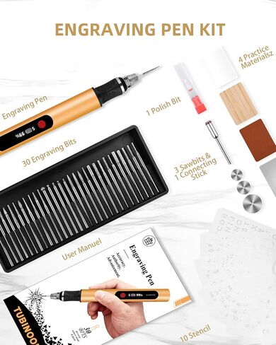 Engraving Pen for Metal Wood Glass Plastic, Engraving Tool 44Kits, 5 Speeds Up to 30000RPM, USB Rechargeable Engraver Kit Craft Gifts for Teens Adults Beginner with Guide Book, Silver in Kuwait