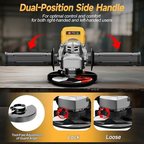 Cordless Angle Grinder, Brushless 4-1/2" Power Grinder Compatible with DeWalt 20V MAX Battery, 3-Speed, 7000 RPM, for Cutting, Grinding, Polishing – Tool Only (Battery Not Included) in Kuwait