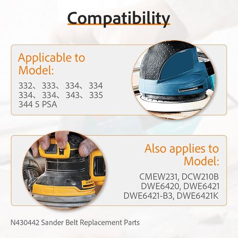 N430442 Sander Belt For DeWalt DCW210 DWE6423K 903373 DWE6420 DWE6421(2Pck) in Kuwait