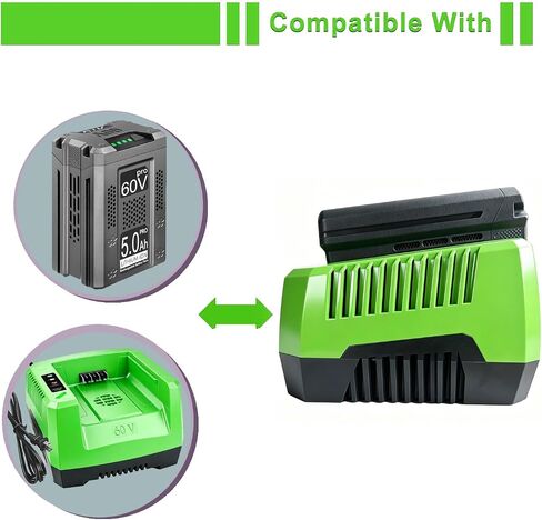 DTK Fast Charging Replacement for Greenworks 60V Chargers CH60R00 CH60DP01 2936902 60DPC10A Rapid Ultra Turbo Battery Charger in Kuwait